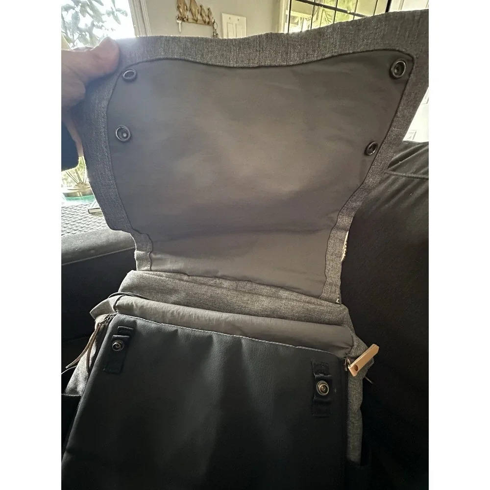 Petunia Pickle Bottom Boxy Backpack Diaper Bag Gray And Black